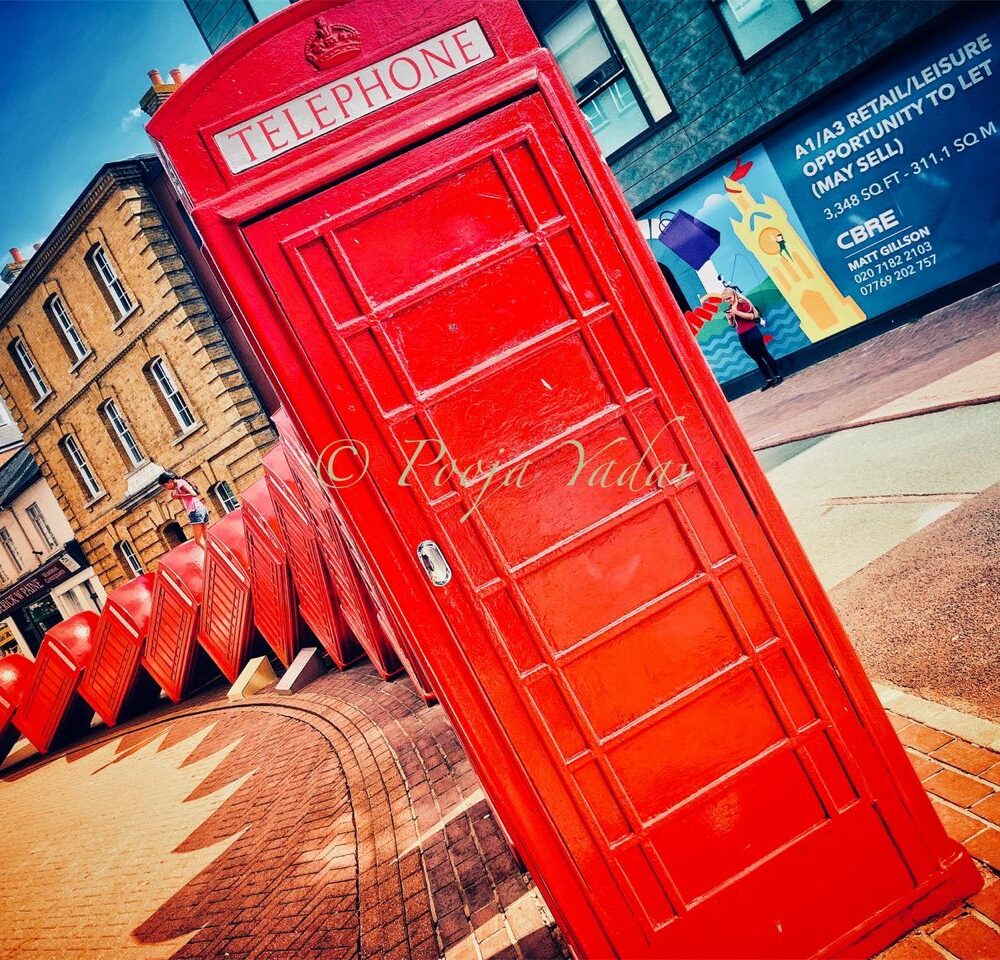 Little red telephone boxes; Kingston  upon Thames